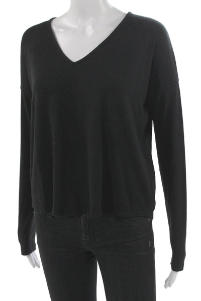 Rag & Bone Unisex V-Neck Pullover Sweater Black Long Sleeve Size S