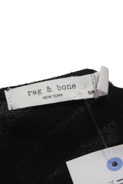 Rag & Bone Unisex V-Neck Pullover Sweater Black Long Sleeve Size S