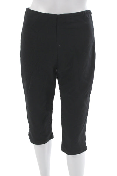 Reformation Womens Capri Cropped Pants Black Zip 97% Micromodal Size M