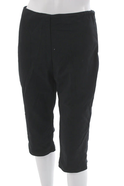 Reformation Womens Capri Cropped Pants Black Zip 97% Micromodal Size M