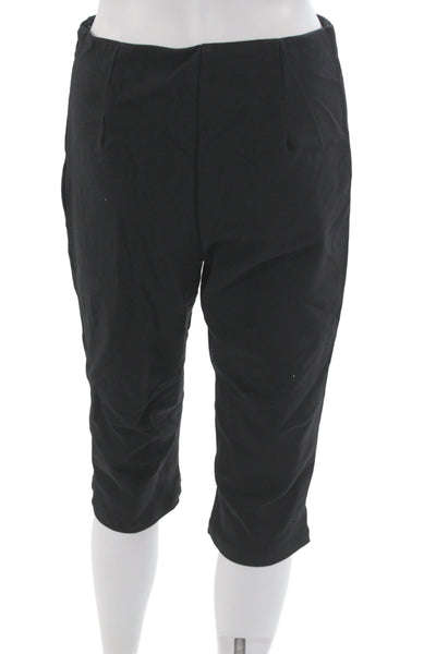 Reformation Womens Capri Cropped Pants Black Zip 97% Micromodal Size M