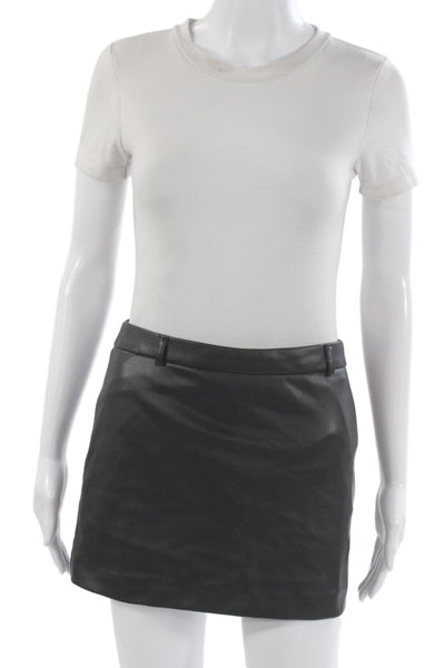 Zara Women Mini Straight Pencil Skirt Black 100% Polyurethane Size S