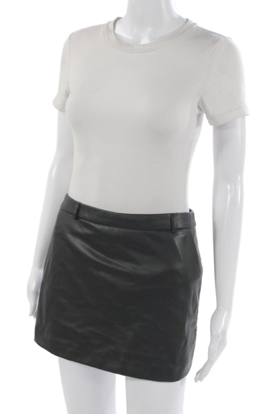 Zara Women Mini Straight Pencil Skirt Black 100% Polyurethane Size S