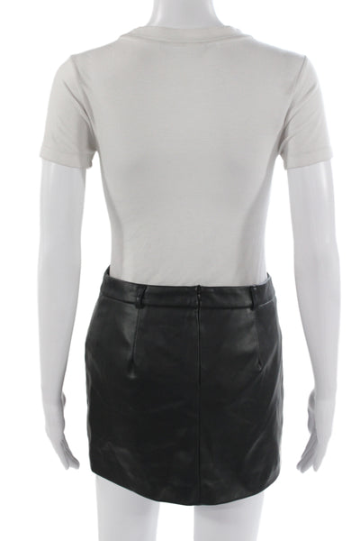Zara Women Mini Straight Pencil Skirt Black 100% Polyurethane Size S