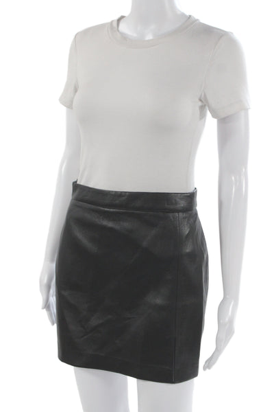 Wilfred Women Mini Straight Pencil Skirt Black Polyurethane Size 4