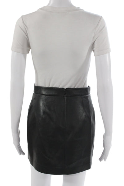 Wilfred Women Mini Straight Pencil Skirt Black Polyurethane Size 4