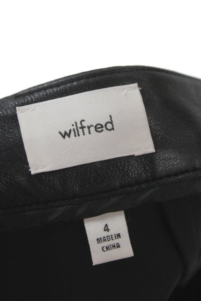 Wilfred Women Mini Straight Pencil Skirt Black Polyurethane Size 4