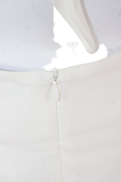 French Connection Womens Mini Sundress White Square Neck Tie Waist Size 2
