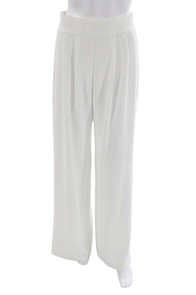 Parker Womens Dress Pants White Lamb Leather Hook & Eye Size 2
