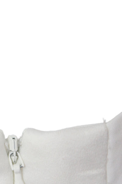 Parker Womens Dress Pants White Lamb Leather Hook & Eye Size 2