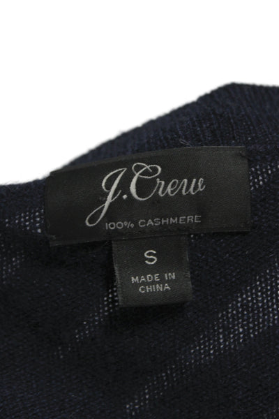 J Crew Unisex Dark Blue 100% Cashmere V-Neck Pullover Sweater Size S
