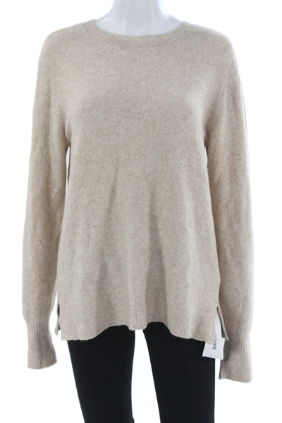 J Crew Unisex Pullover Sweater Beige Crew Neck Long Sleeve Size M