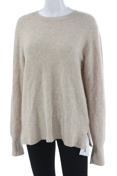 J Crew Unisex Pullover Sweater Beige Crew Neck Long Sleeve Size M