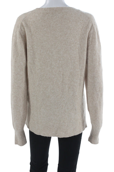 J Crew Unisex Pullover Sweater Beige Crew Neck Long Sleeve Size M