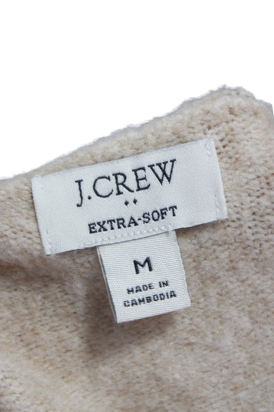 J Crew Unisex Pullover Sweater Beige Crew Neck Long Sleeve Size M
