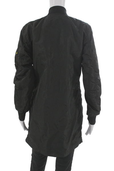 Alpha Industries Inc Womens Black Bomber Military Jacket Nylon Size S