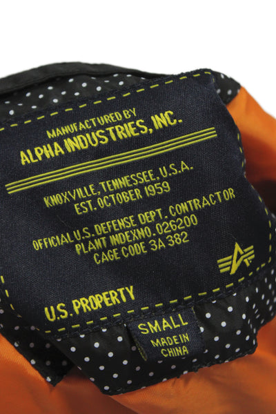 Alpha Industries Inc Womens Black Bomber Military Jacket Nylon Size S