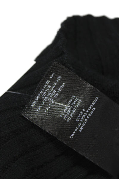 Wilfred Women Black Striped V-Neck Button Cardigan Merino Cotton Size XS