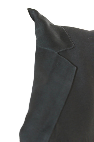 Laveer Unisex Black Collared Button Blazer Long Sleeve Rayon Viscose Size 4