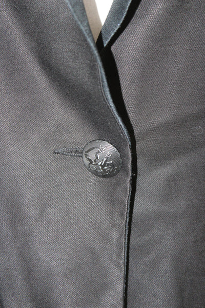 Laveer Unisex Black Collared Button Blazer Long Sleeve Rayon Viscose Size 4
