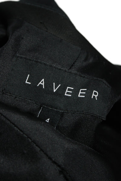 Laveer Unisex Black Collared Button Blazer Long Sleeve Rayon Viscose Size 4