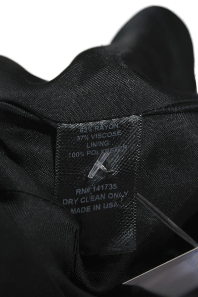 Laveer Unisex Black Collared Button Blazer Long Sleeve Rayon Viscose Size 4