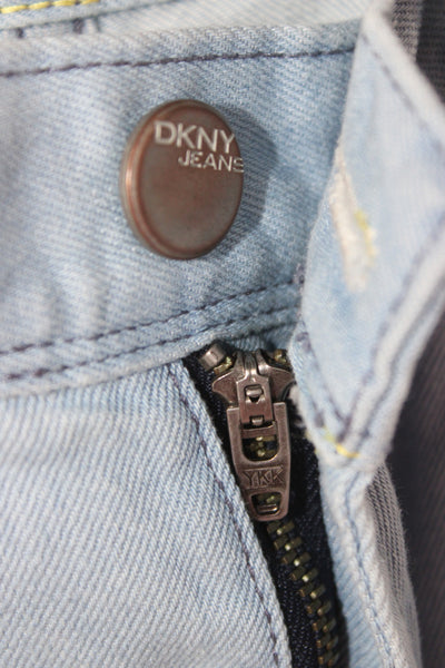 DKNY Jeans Unisex Straight Jeans Light Blue Denim Low Rise Size 28