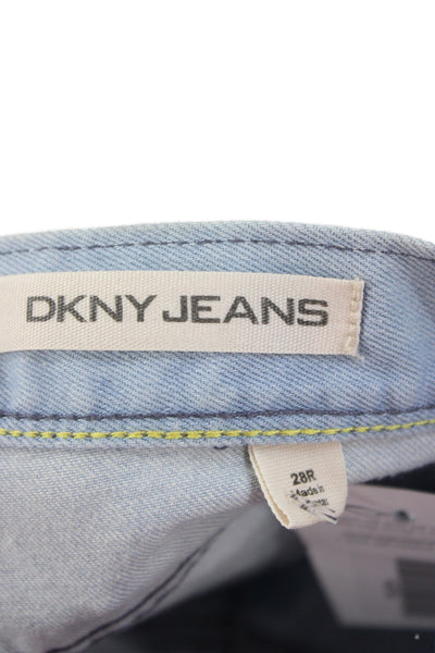 DKNY Jeans Unisex Straight Jeans Light Blue Denim Low Rise Size 28