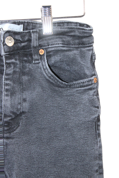 Zara Women Ankle Skinny Jeans Dark Gray High Rise Size 6