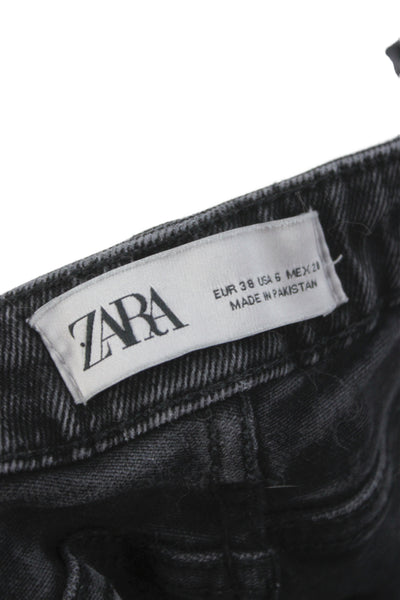Zara Women Ankle Skinny Jeans Dark Gray High Rise Size 6