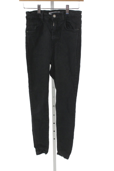 Zara Women Skinny Black High Rise Jeans Cotton Elastane Size 6