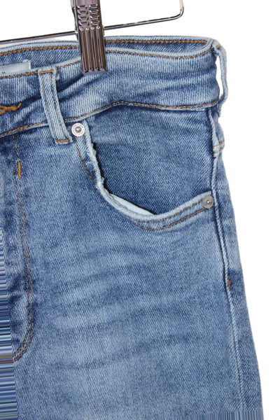 Zara Woman Women Skinny Ankle Jeans Blue High Rise Cotton Blend Size 6