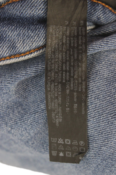 Zara Woman Women Skinny Ankle Jeans Blue High Rise Cotton Blend Size 6