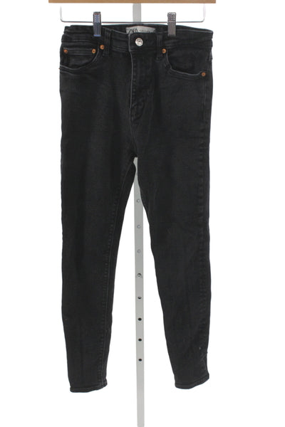 Zara Women Skinny Ankle High Waist Black Jeans Size 6