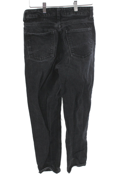 Zara Women Black Mom Tapered Jeans High Rise Size 6
