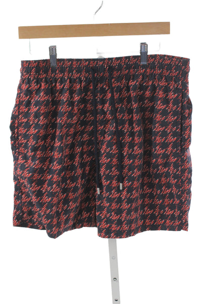 Vilebrequin Mens Beach Graphic Dark Blue Polyester Drawstring Shorts Size XL