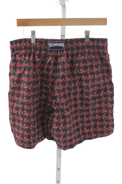 Vilebrequin Mens Beach Graphic Dark Blue Polyester Drawstring Shorts Size XL