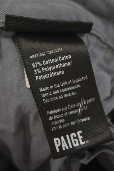 Paige Mens Dark Gray Chinos 97% Cotton 3% Polyurethane Size 32