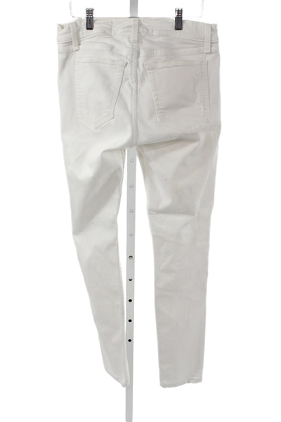Rag & Bone Unisex Skinny White Jeans Button Fly Cotton Size 33