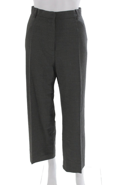 Max Mara Unisex Dark Gray Dress Pants Virgin Wool Button Size 12