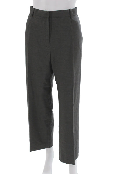 Max Mara Unisex Dark Gray Dress Pants Virgin Wool Button Size 12