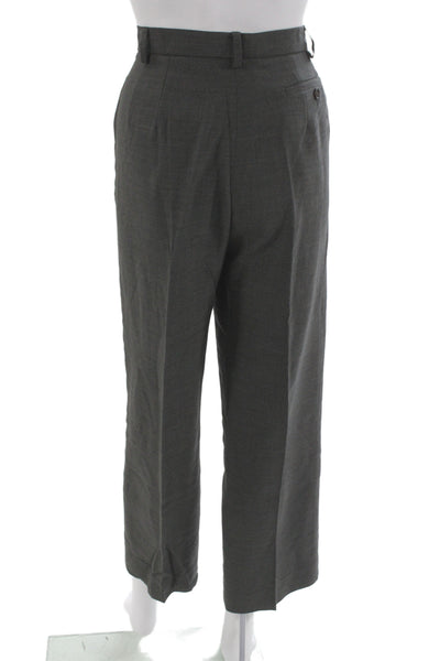 Max Mara Unisex Dark Gray Dress Pants Virgin Wool Button Size 12