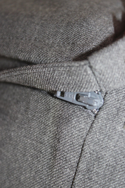 Max Mara Unisex Dark Gray Dress Pants Virgin Wool Button Size 12