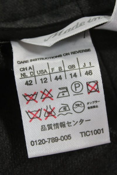 Max Mara Unisex Dark Gray Dress Pants Virgin Wool Button Size 12