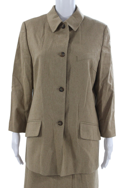 Escada Sport Womens Button Down A Line Skirt Suit Beige Wool Size EUR 40