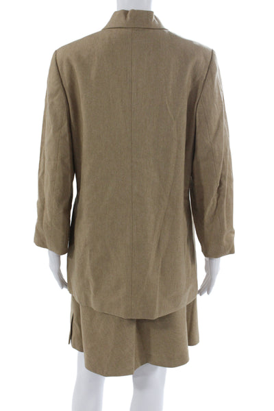 Escada Sport Womens Button Down A Line Skirt Suit Beige Wool Size EUR 40