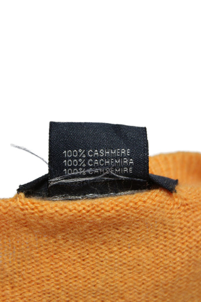 Gant Womens 100% Cashmere V-Neck Pullover Sweater Orange Long Sleeve Size XL
