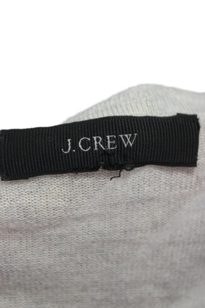 J Crew Unisex V-Neck Pullover Gray Cotton Polyester Sweater Size L