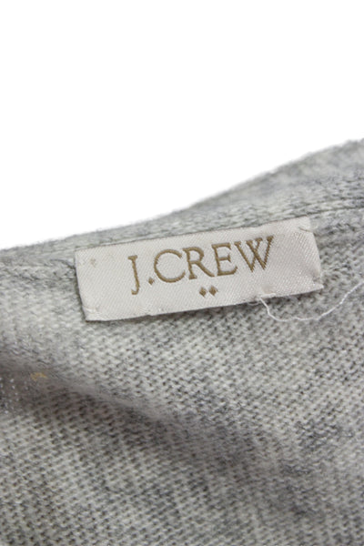 J Crew Unisex Cardigan Gray V-Neck Button Cotton Blend Long Sleeve Size L