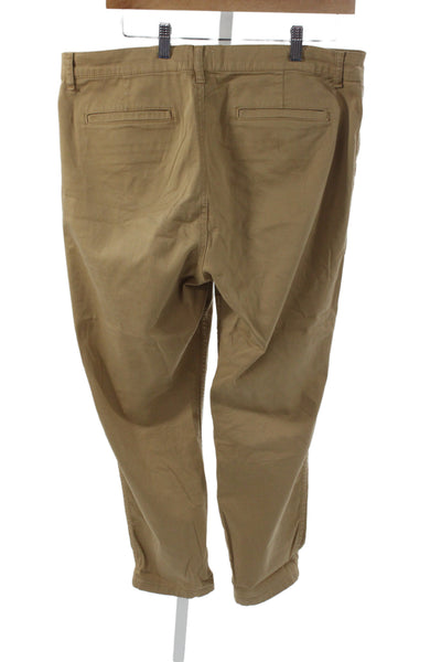 J Crew Mens Beige Chinos 97% Cotton 3% Elastane Button 25in Inseam Size 31